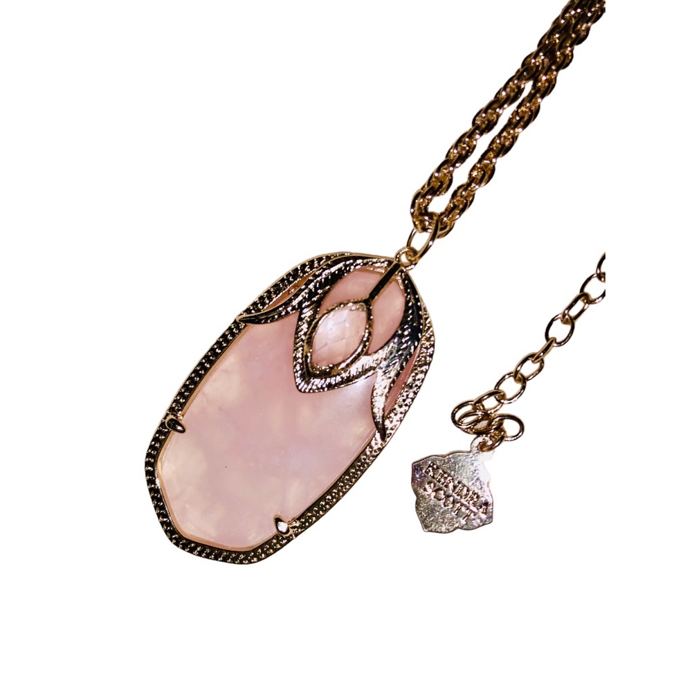 Custom made Kendra Scott long pendant gold and pink